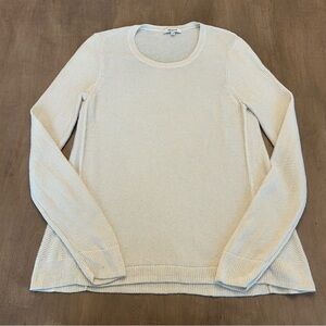 Madewell Women’s Cream Knit Scoop Neck Pullover Sweater Sz L